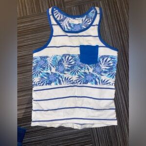 Boy’s pumpkin patch muscle shirt white blue size 4 tank top